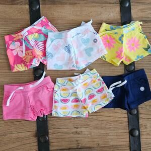 Carter's Cotton Drawstring Waist Shorts Bundle sz 3M New 6 piece